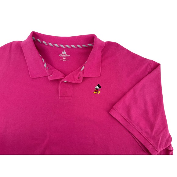 Disney Parks Other - Disney Parks Mickey Mouse Polo XXL Cotton Pink Embroidered Pique Mens‎ Shirt